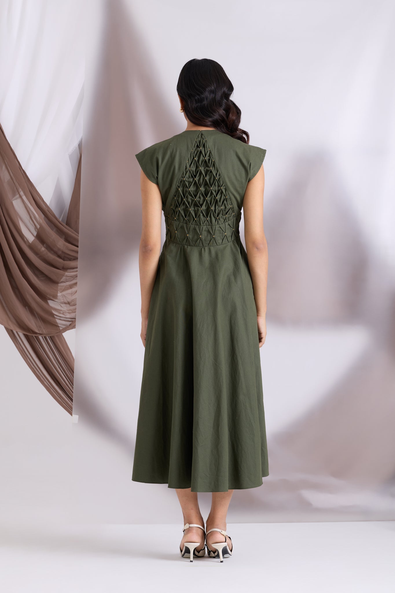 Elowen Pintuck Dress Green