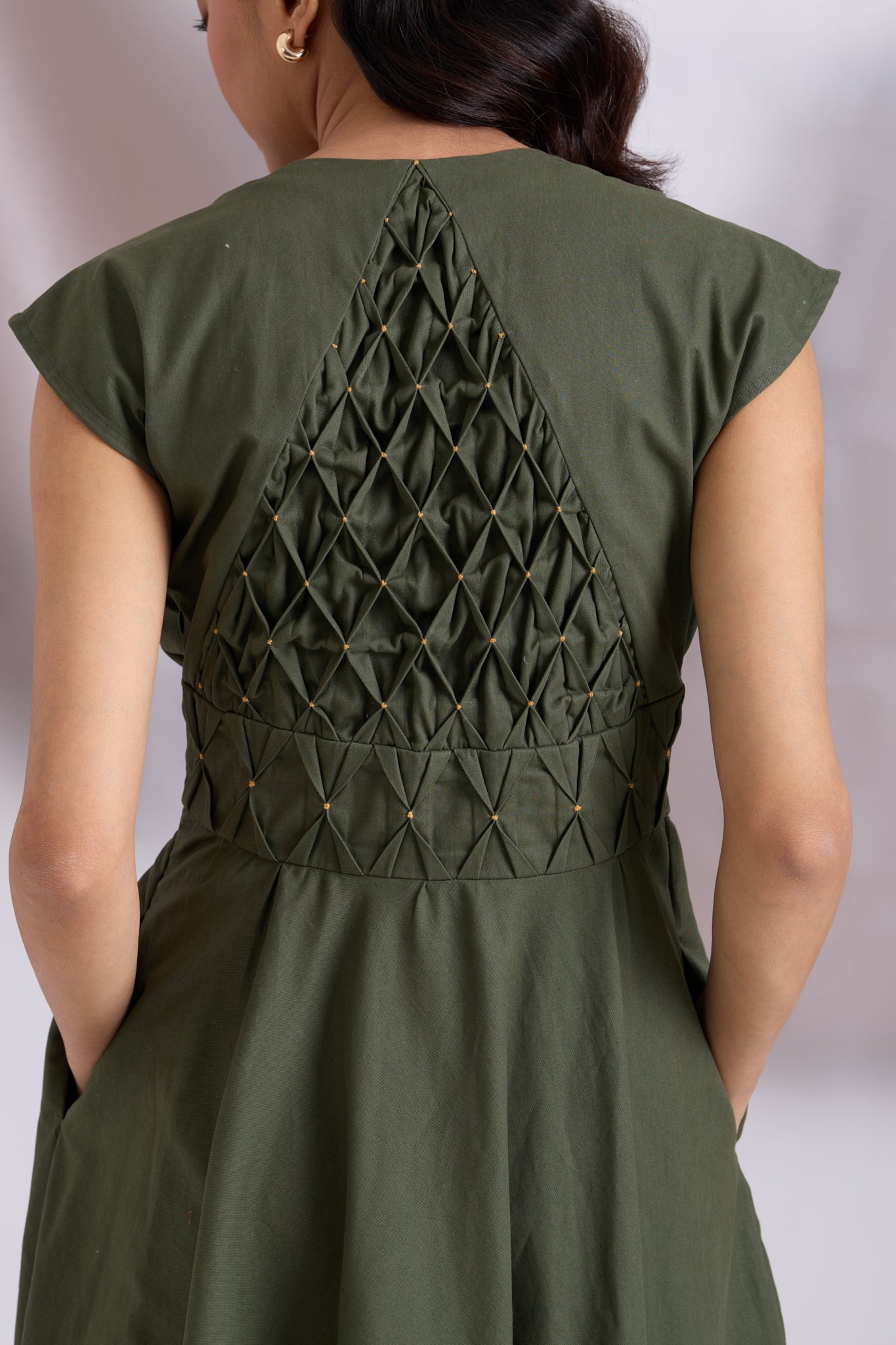 Elowen Pintuck Dress Green