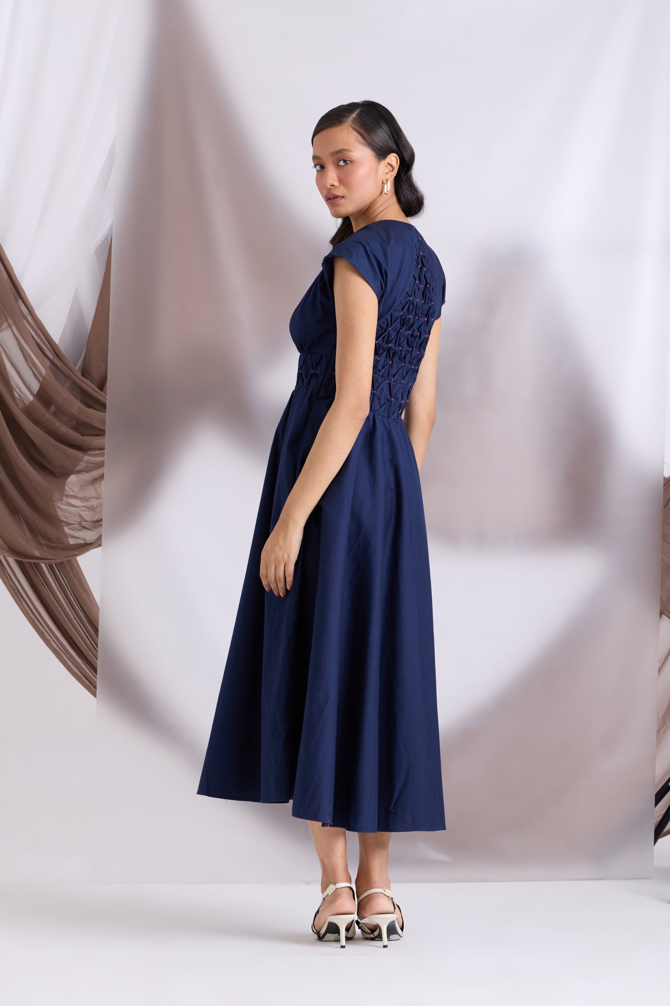 Elowen Pintuck Dress Blue