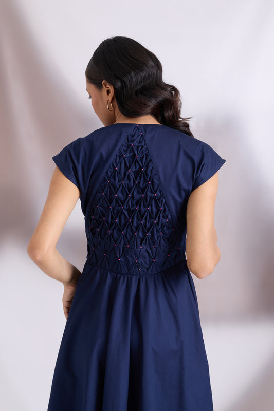 Elowen Pintuck Dress Blue