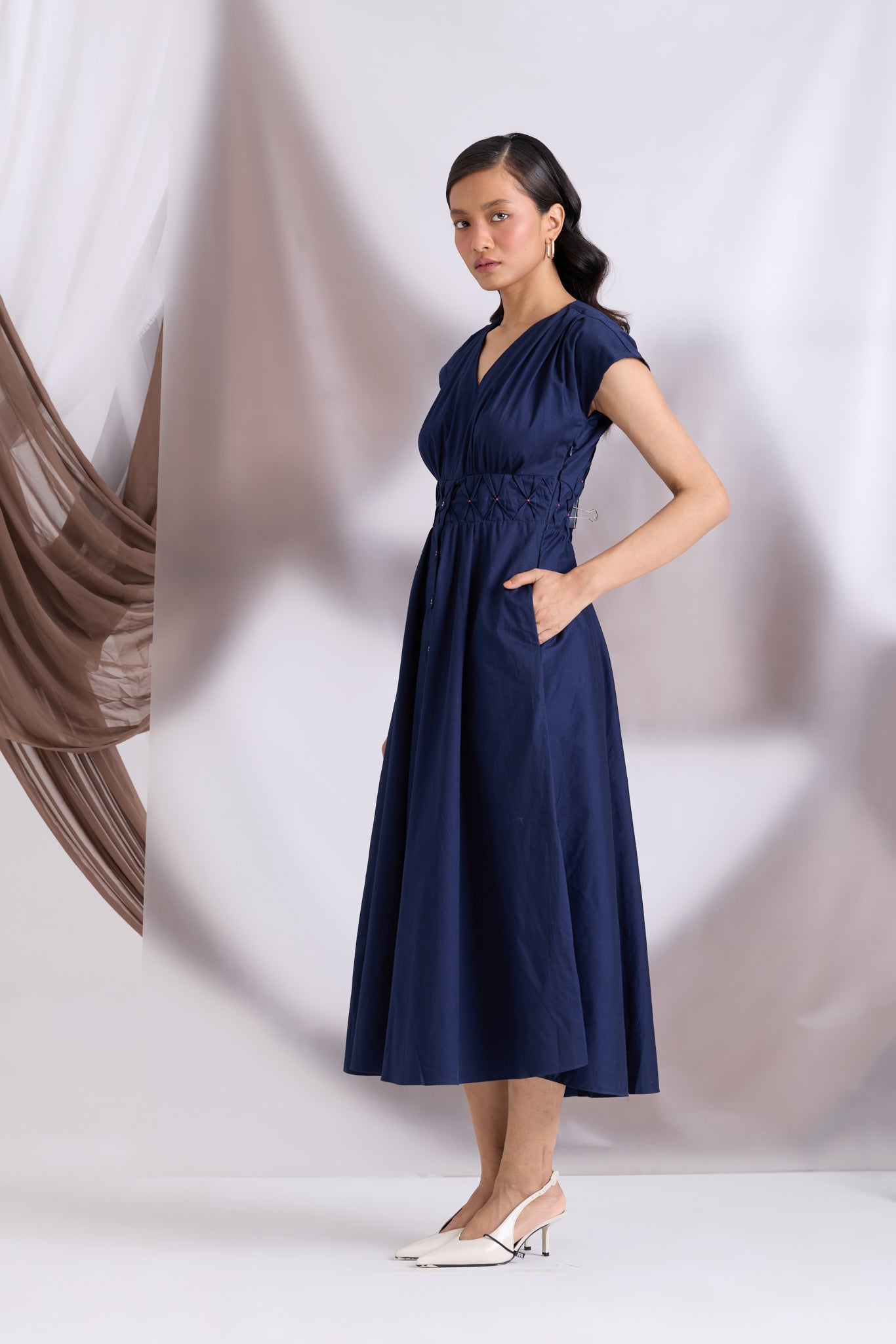 Elowen Pintuck Dress Blue